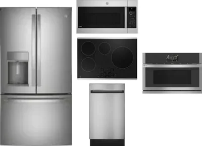 5 Piece Package Includes Refrigerator, Cooktop, Wall Oven, Microwave And Dishwasher